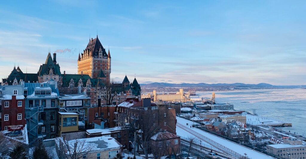 Quebec City skyline in winter