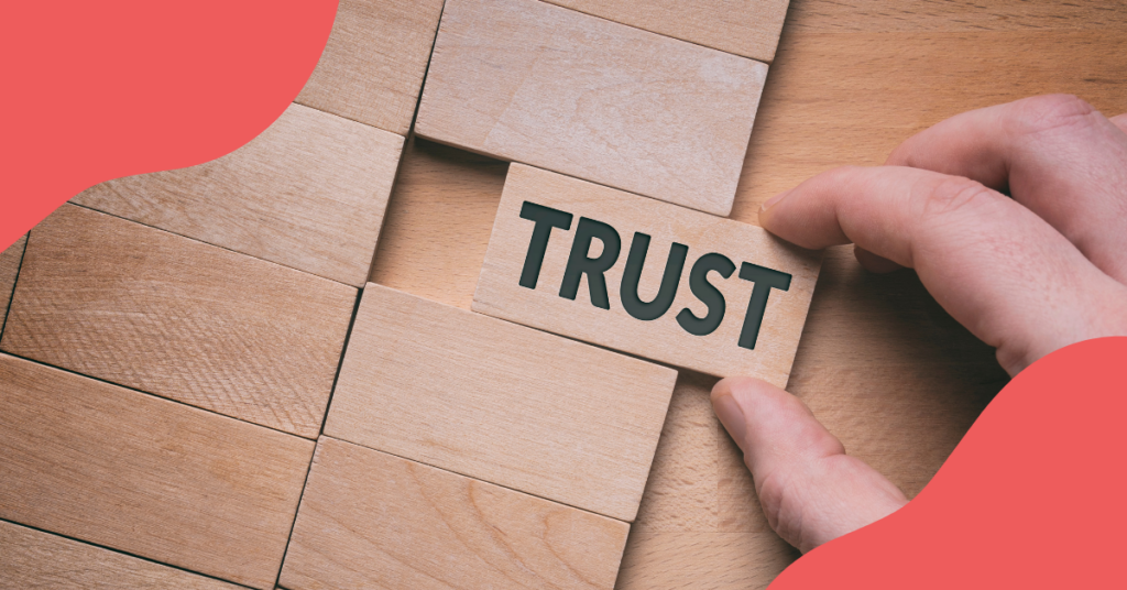 An image of the word "trust" representing how background checks foster greater safety in online dating