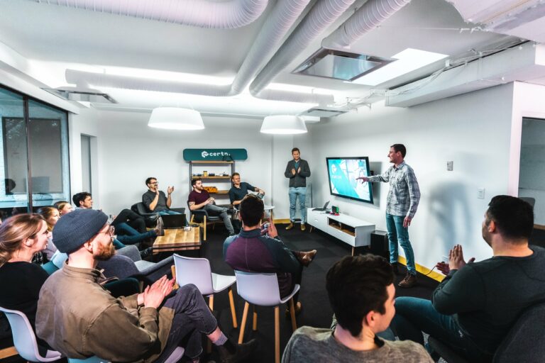 Certn employees gathered in a group at the Victoria, BC head office
