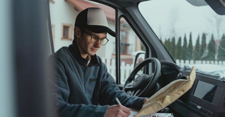 Gig worker delivery driver with background check to work safely