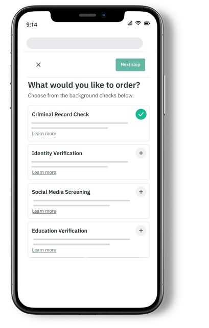 Certn Online Background Check - Mobile Phone View